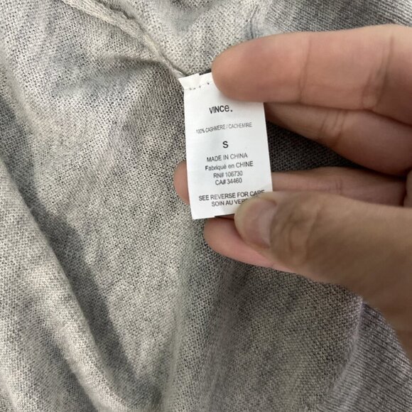 Vince Sweater Vest Womens S Oatmeal Cashmere Shrug Open Front Slinky Pockets Y2K - Picture 5 of 8